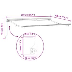 Rankinis markizės rėmas Antracitas 2,5 x 2 m Plienas