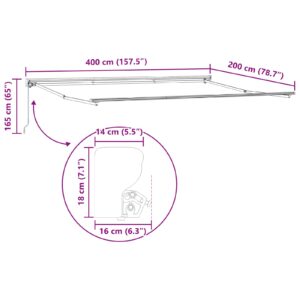 Rankinis markizės rėmas Antracitas 4 x 2 m Plienas