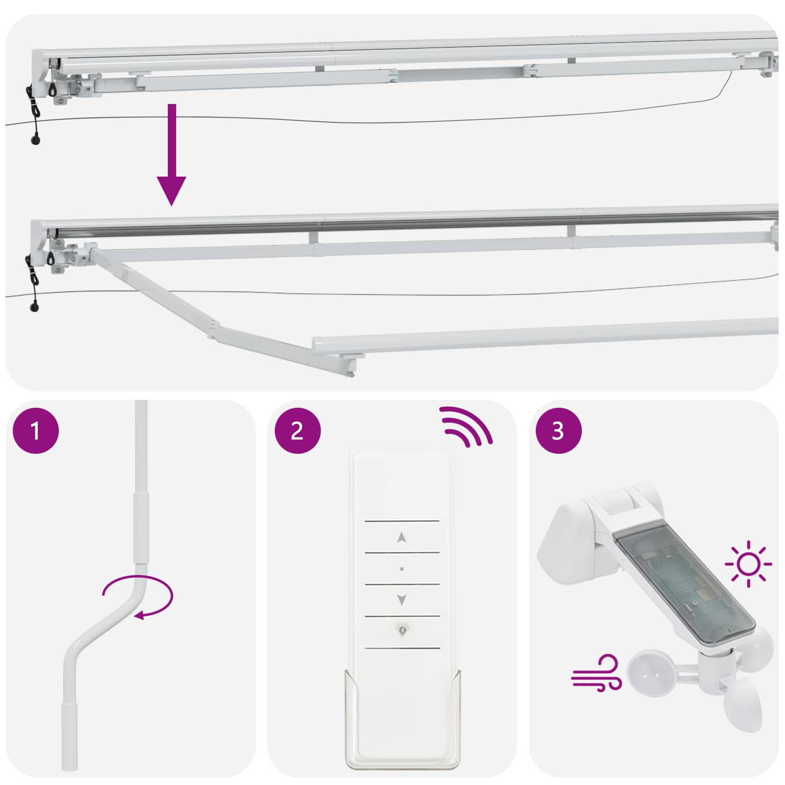 Elektrinė markizė su LED apšvietimu Baltas 3 x 2 m Aliuminis Elektrinė markizė su LED apšvietimu Baltas 3 x 2 m Aliuminis - Image 12