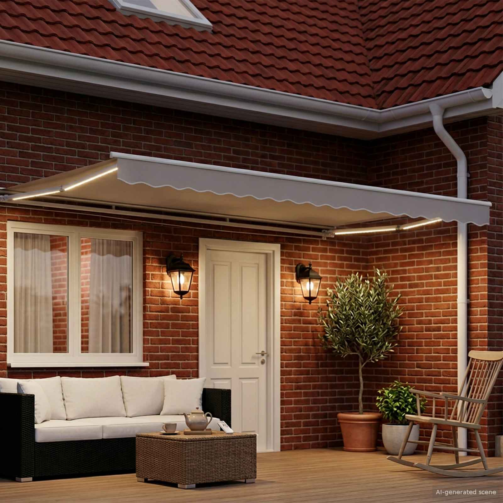 Elektrinė markizė su LED apšvietimu Baltas 5 x 3 m Aliuminis Elektrinė markizė su LED apšvietimu Baltas 5 x 3 m Aliuminis - Image 4