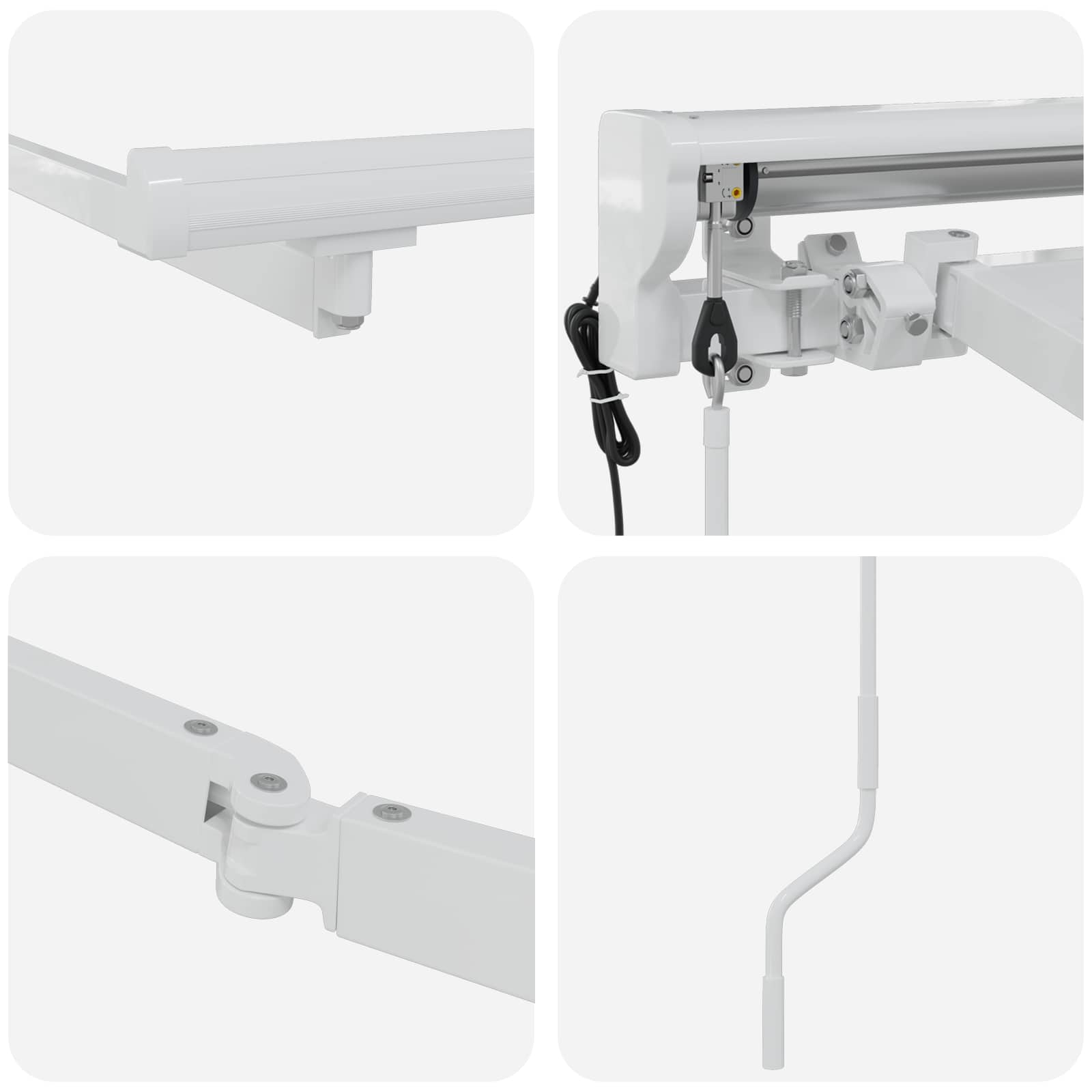 Elektrinė ištraukiama markizės sistema Baltas 4,5 × 3 m Plienas Elektrinė ištraukiama markizės sistema Baltas 4,5 × 3 m Plienas - Image 7