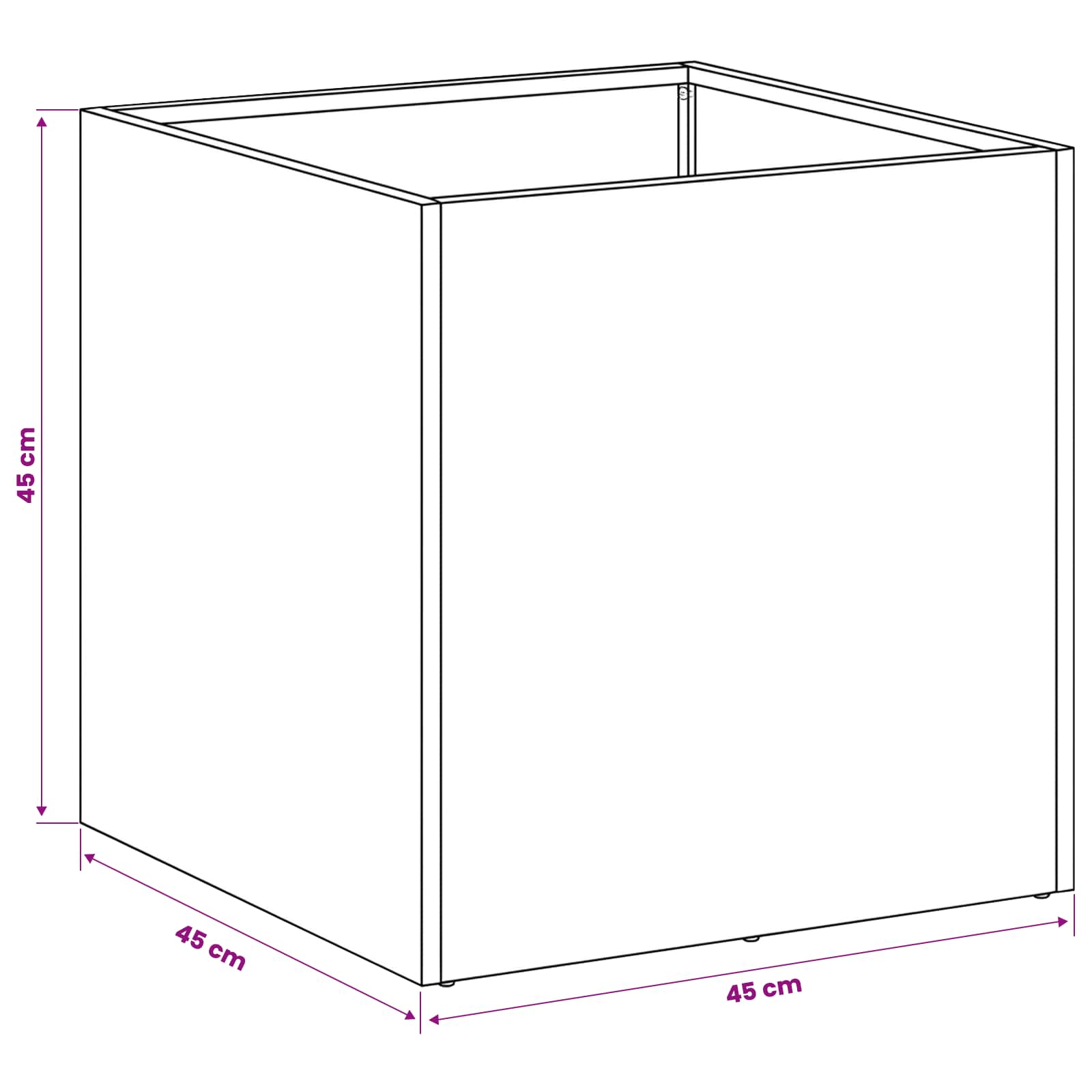 Sodo vazonas 2 vnt. Juoda 45 x 45 x 45 cm Sodo vazonas 2 vnt. Juoda 45 x 45 x 45 cm