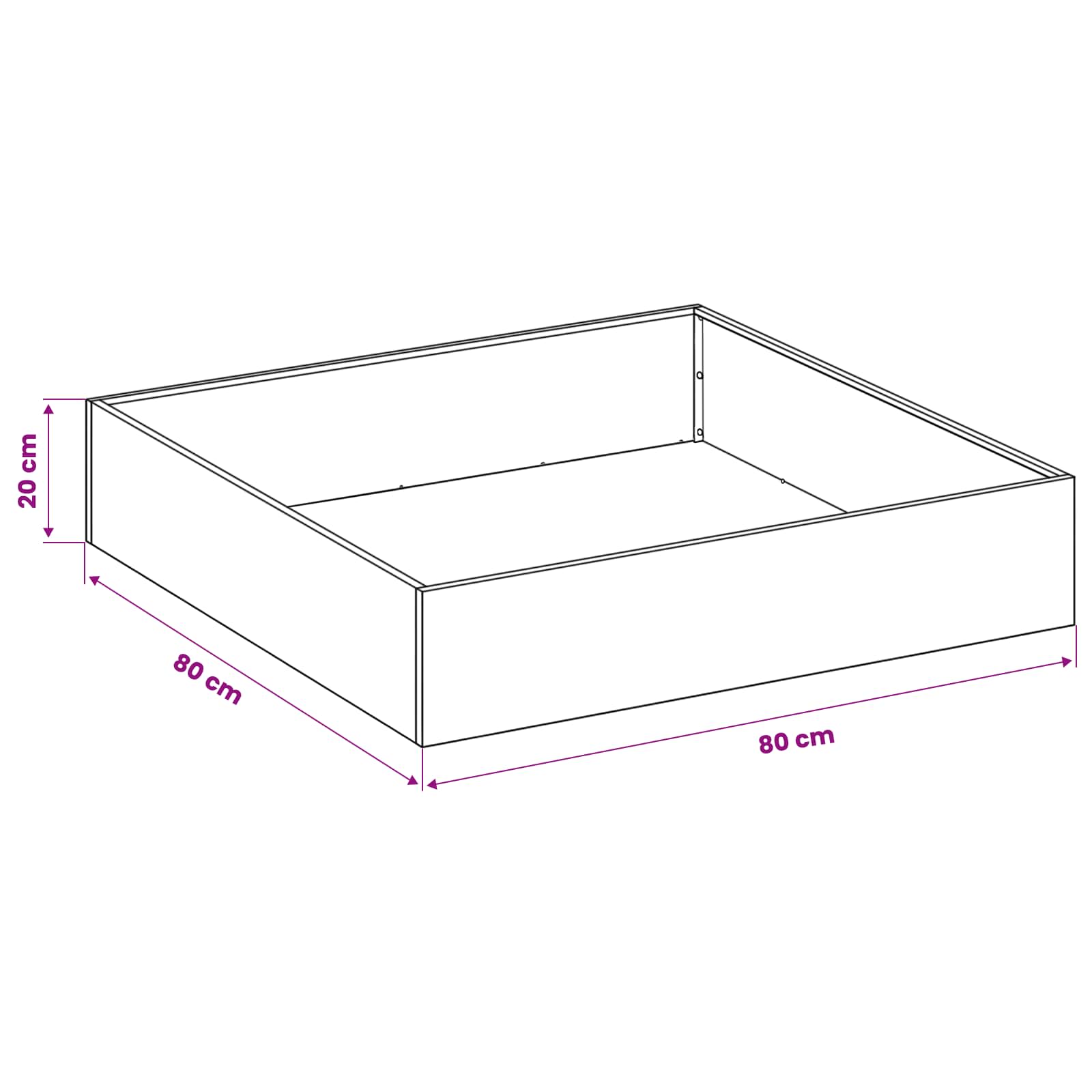 Sodo vazonas 2 vnt. Antracito 80 x 80 x 20 cm Sodo vazonas 2 vnt. Antracito 80 x 80 x 20 cm