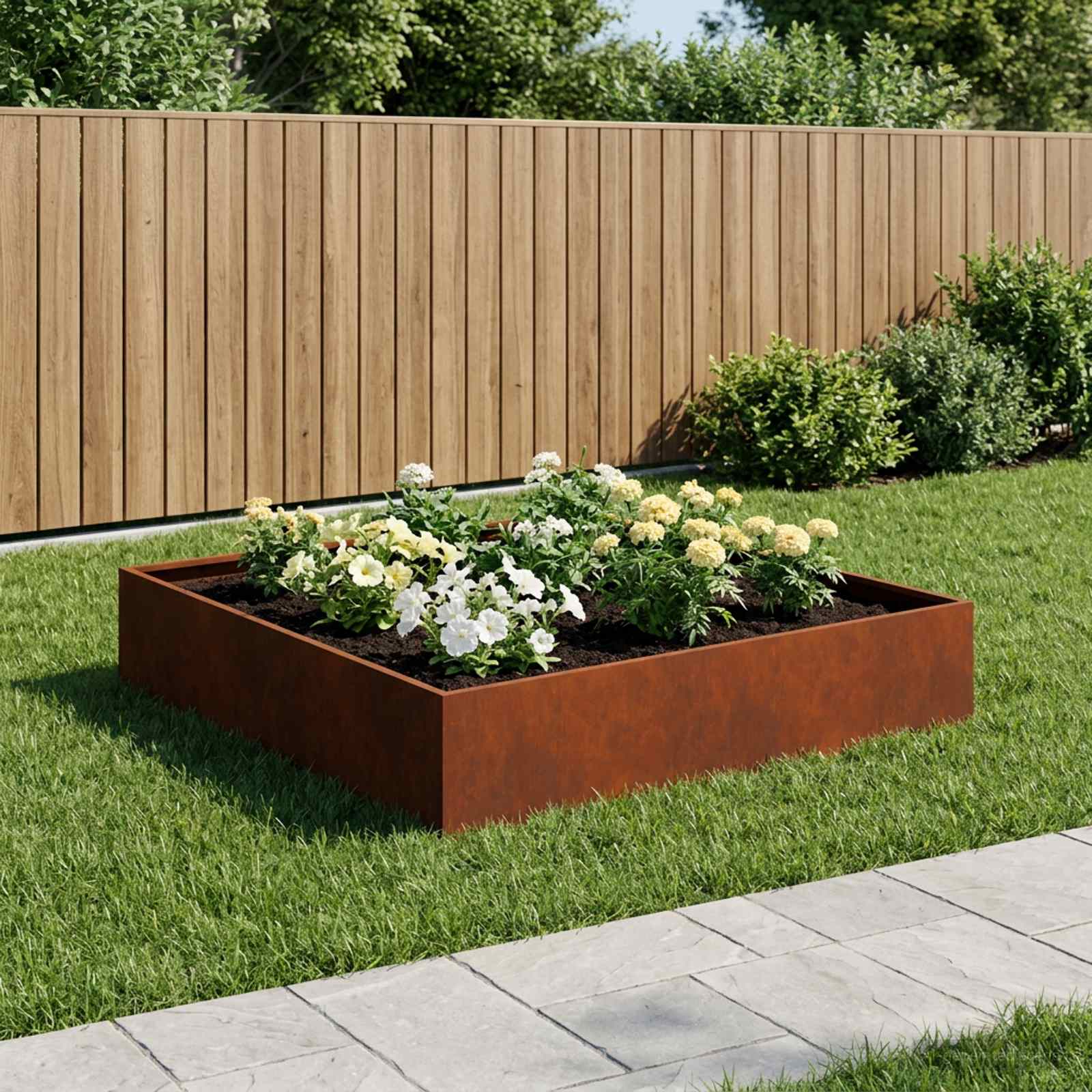 Sodo vazonas Rūdijanti 100 x 100 x 20 cm Sodo vazonas Rūdijanti 100 x 100 x 20 cm - Image 2