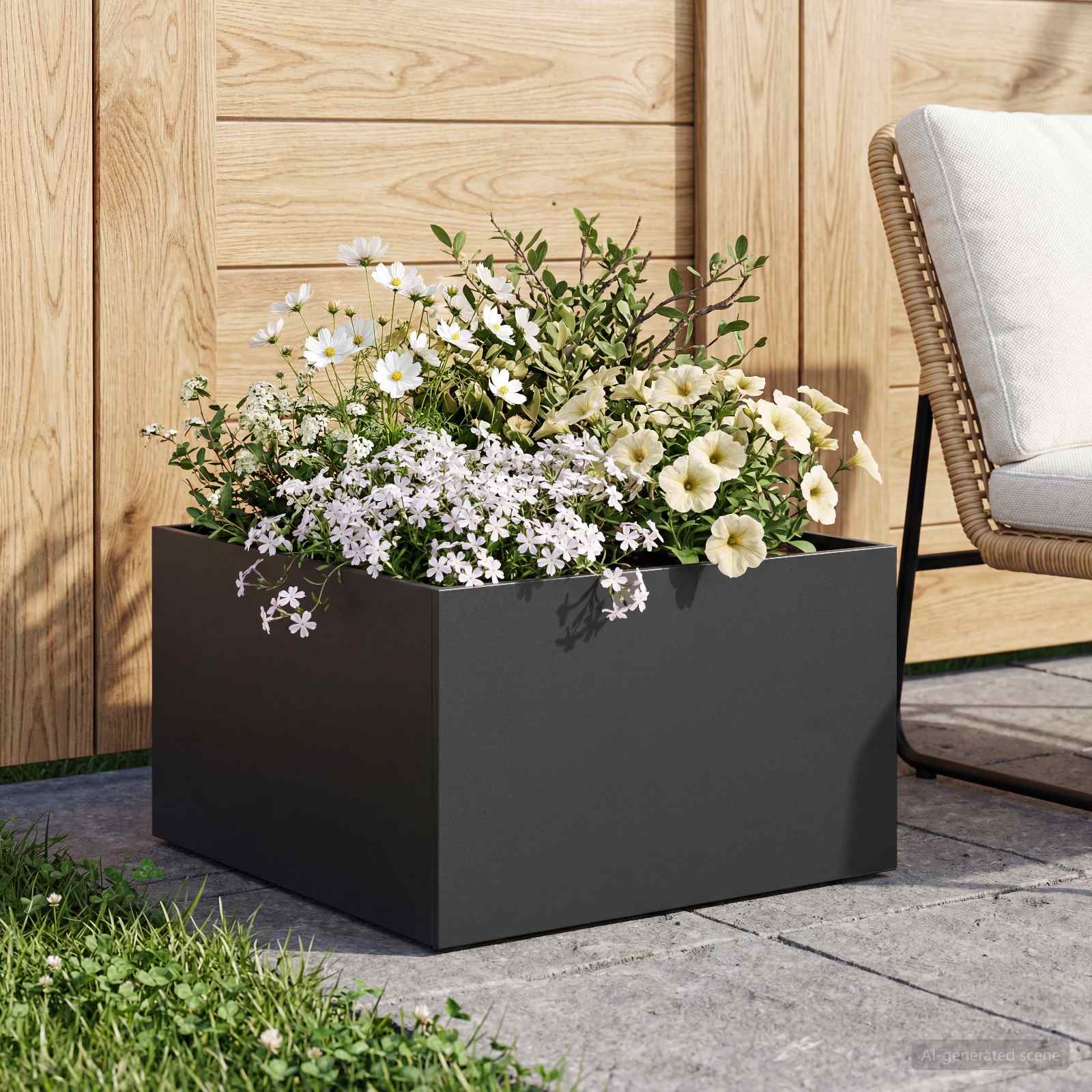 Sodo vazonas Juoda 60 x 60 x 30 cm Šaltai valcuotas plienas Sodo vazonas Juoda 60 x 60 x 30 cm Šaltai valcuotas plienas - Image 2