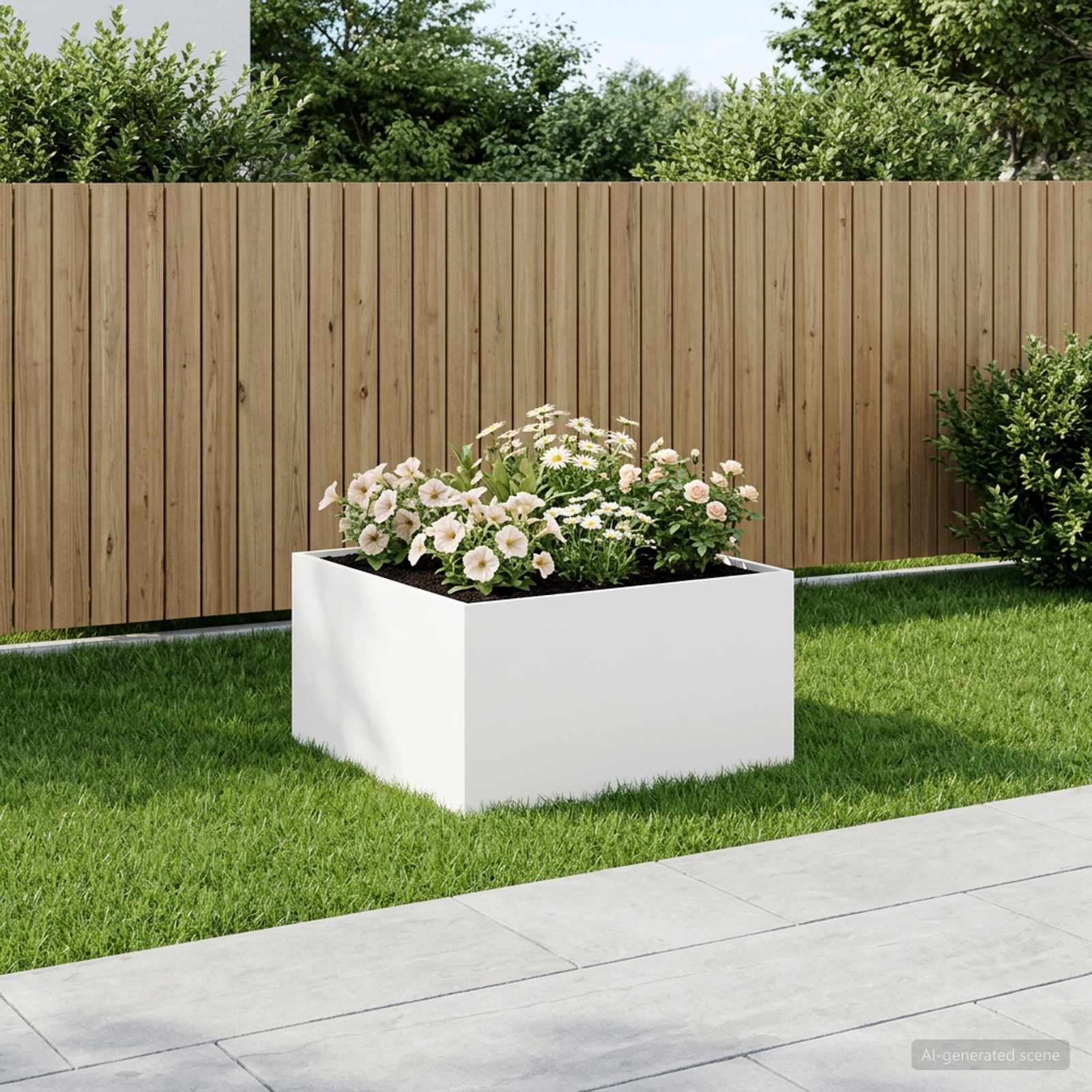 Sodo vazonas Balta 60 x 60 x 40 cm Šaltai valcuotas plienas Sodo vazonas Balta 60 x 60 x 40 cm Šaltai valcuotas plienas - Image 2