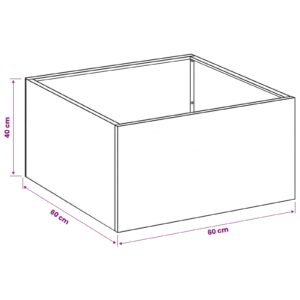 Sodo vazonas Antracito 60 x 60 x 40 cm Šaltai valcuotas plienas