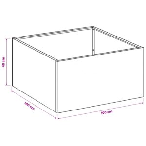 Sodo vazonas Sidabrinė 100 x 100 x 40 cm Galvanizuotas plienas