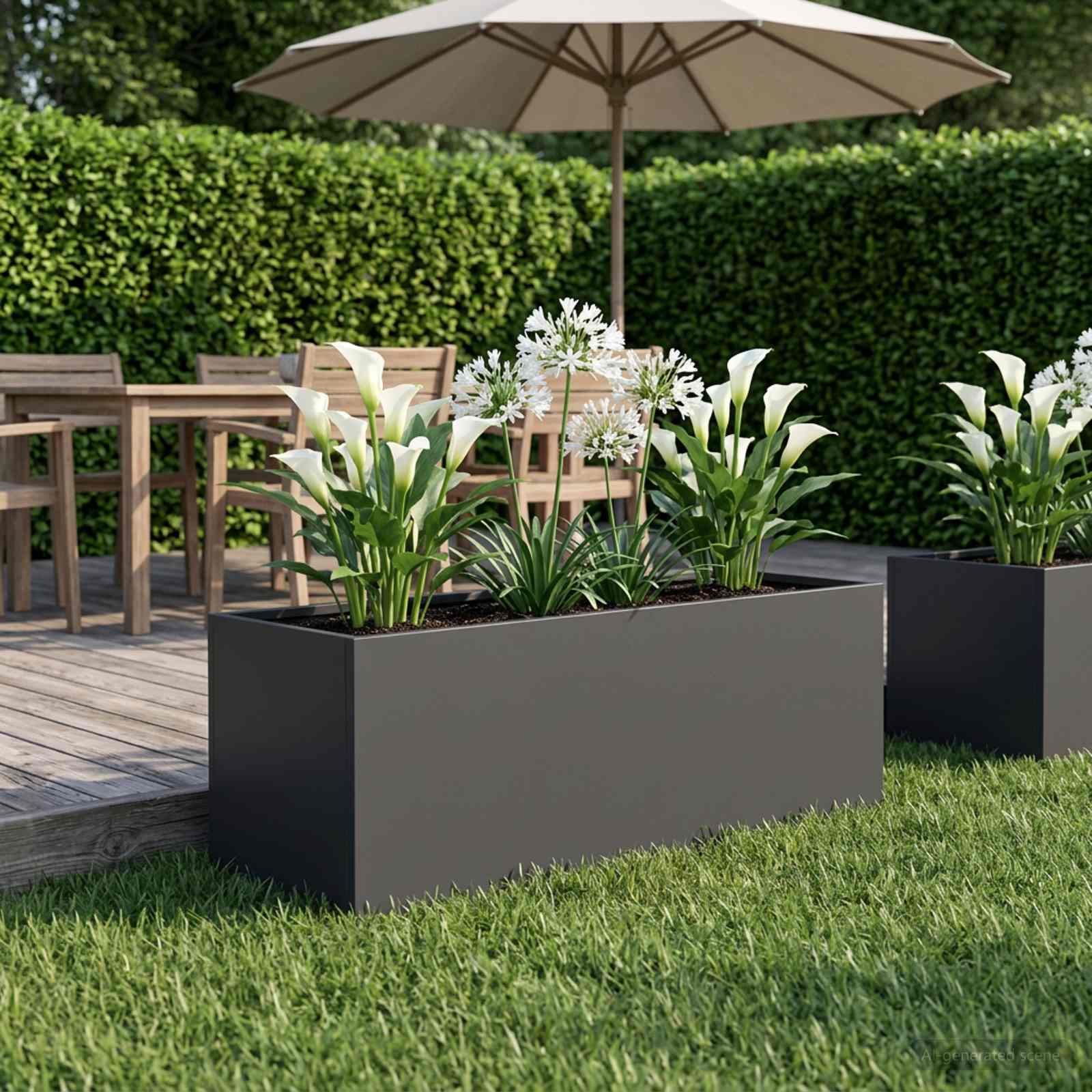 Sodo vazonas Juoda 40 x 20 x 20 cm Šaltai valcuotas plienas Sodo vazonas Juoda 40 x 20 x 20 cm Šaltai valcuotas plienas - Image 2