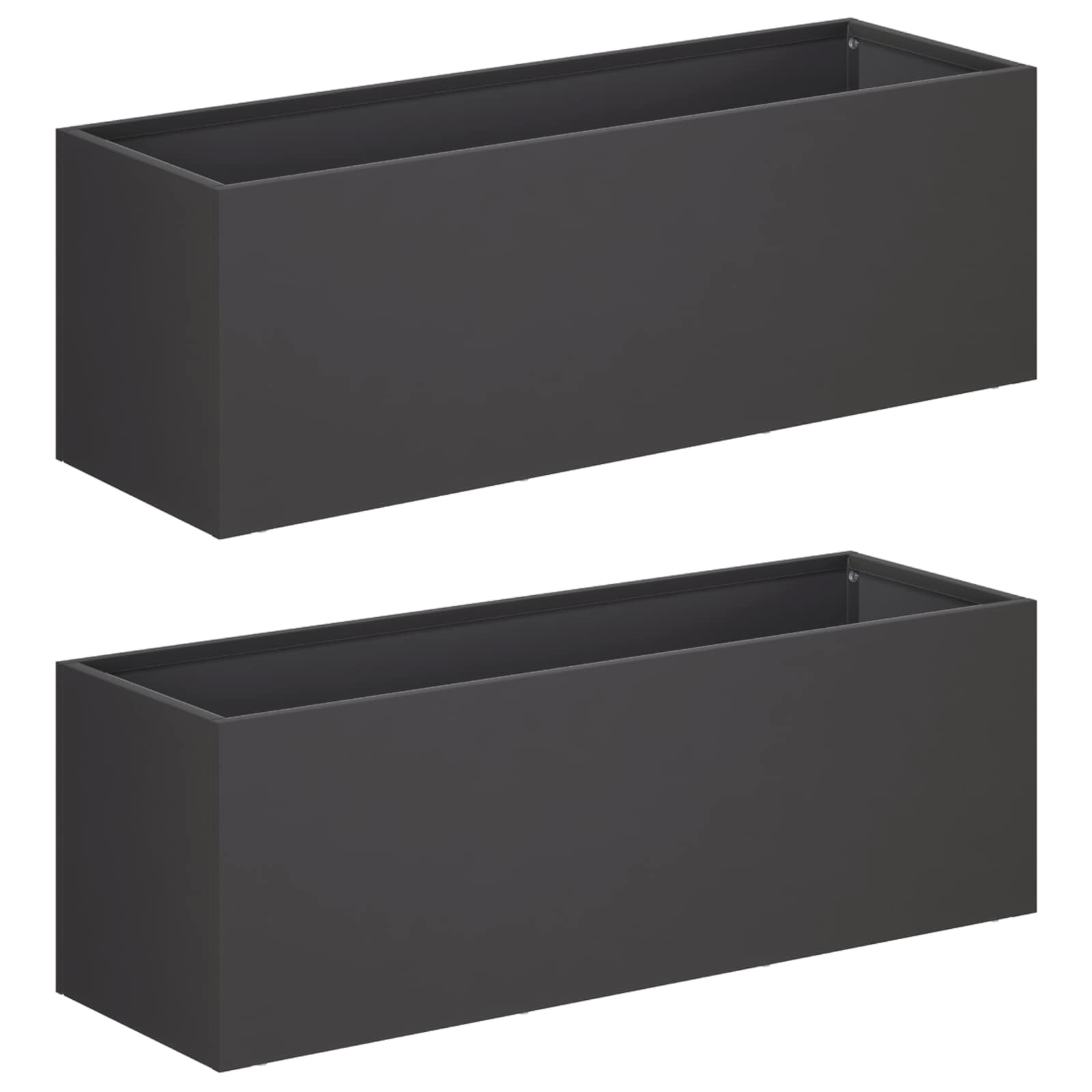 Sodo vazonas 2 vnt. Juoda 40 x 20 x 20 cm Sodo vazonas 2 vnt. Juoda 40 x 20 x 20 cm - Image 3