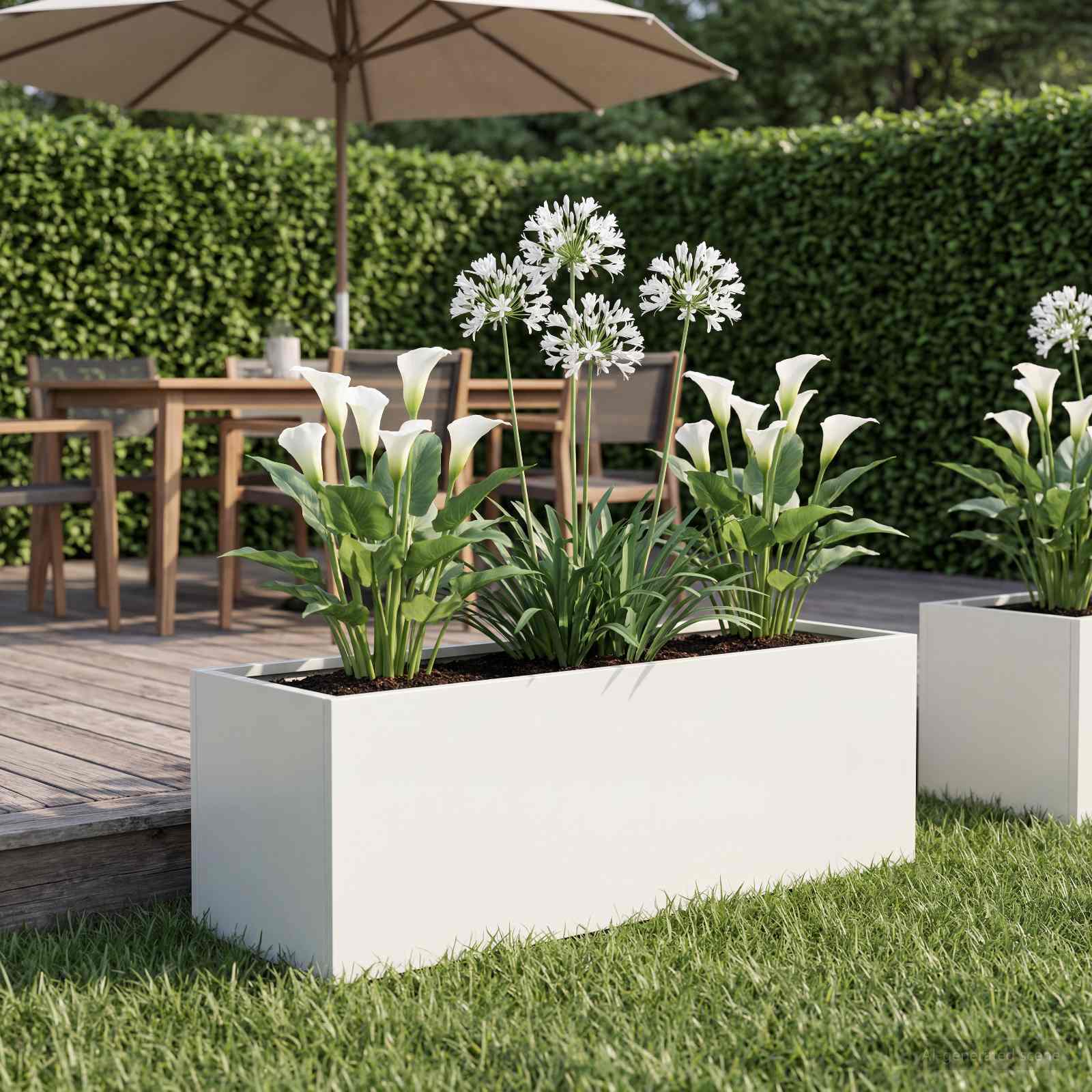 Sodo vazonas Balta 60 x 20 x 20 cm Šaltai valcuotas plienas Sodo vazonas Balta 60 x 20 x 20 cm Šaltai valcuotas plienas - Image 2