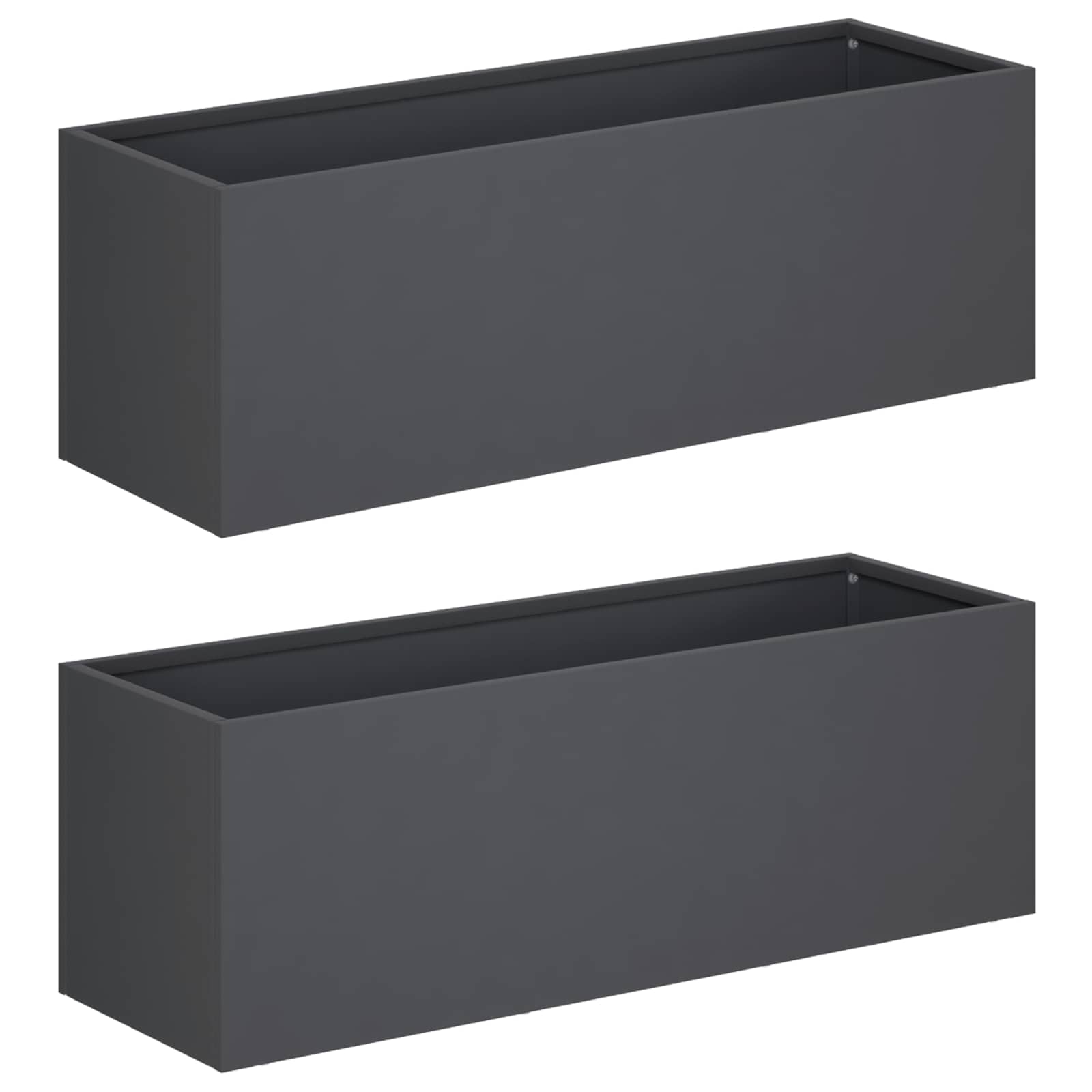 Sodo vazonas 2 vnt. Antracito 60 x 20 x 20 cm Sodo vazonas 2 vnt. Antracito 60 x 20 x 20 cm - Image 3