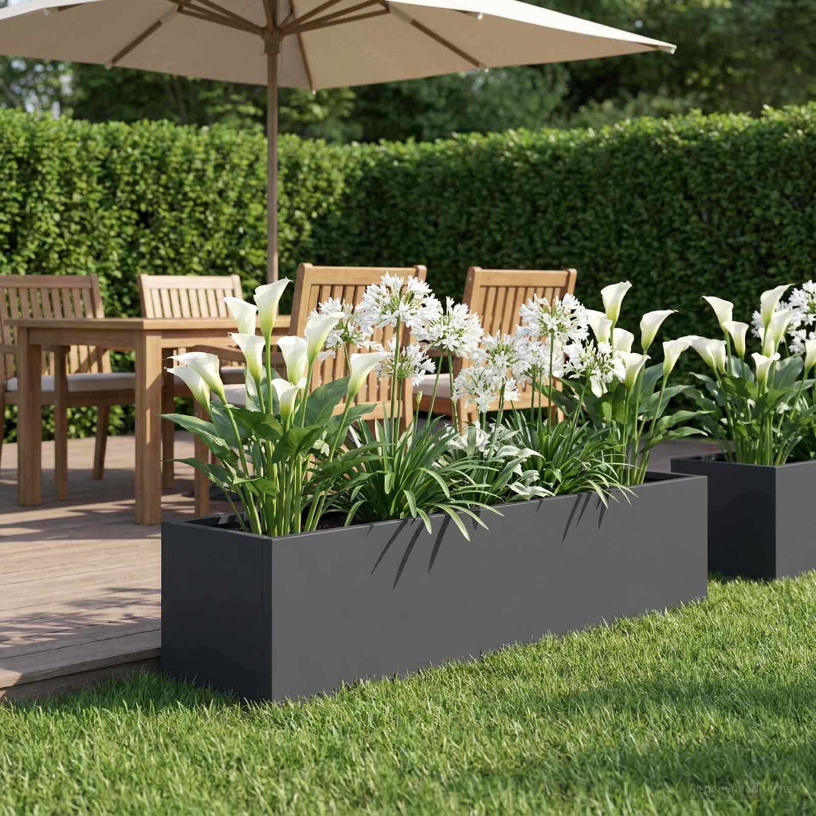 Sodo vazonas Antracito 80 x 20 x 20 cm Šaltai valcuotas plienas Sodo vazonas Antracito 80 x 20 x 20 cm Šaltai valcuotas plienas - Image 2
