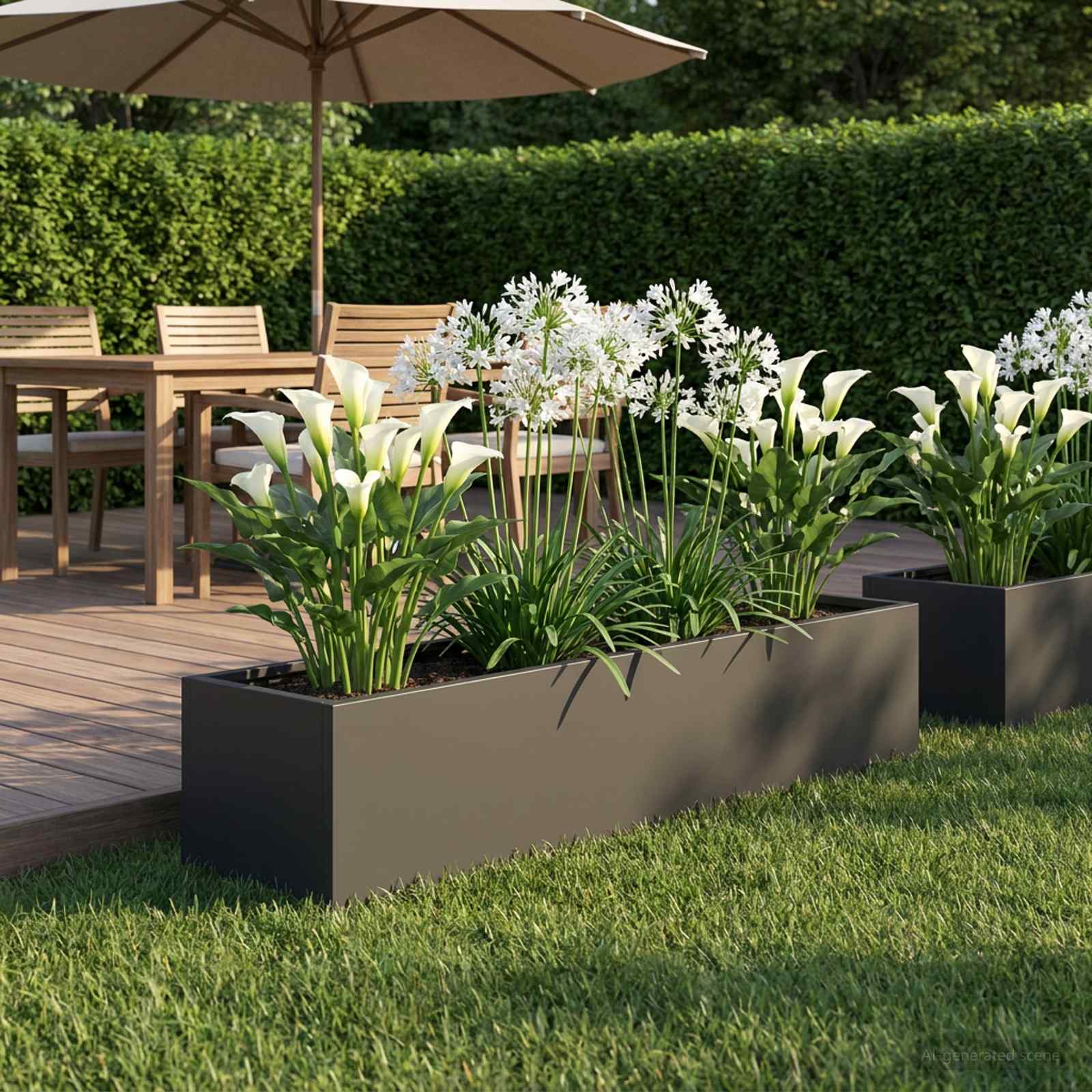 Sodo vazonas Juoda 100 x 20 x 20 cm Šaltai valcuotas plienas Sodo vazonas Juoda 100 x 20 x 20 cm Šaltai valcuotas plienas - Image 2