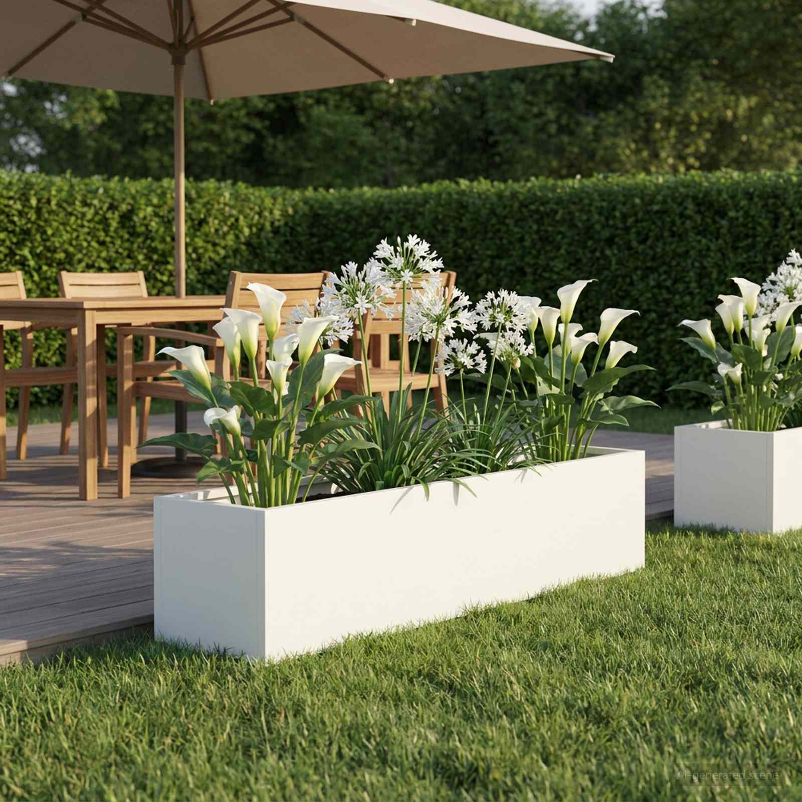 Sodo vazonas Balta 100 x 20 x 20 cm Šaltai valcuotas plienas Sodo vazonas Balta 100 x 20 x 20 cm Šaltai valcuotas plienas - Image 2
