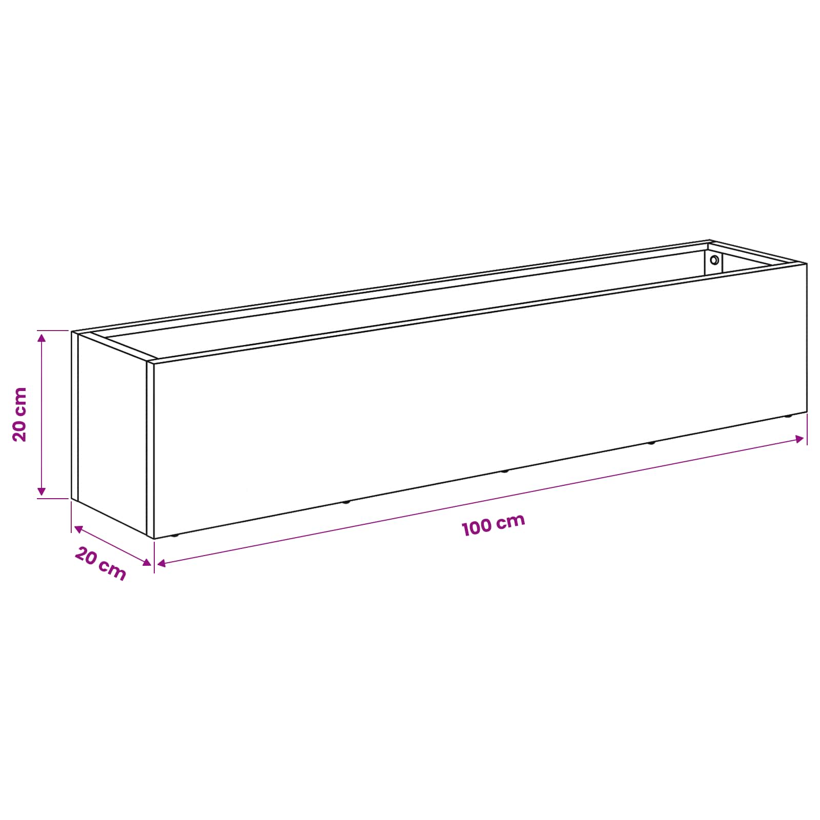 Sodo vazonas Rūdijanti 100 x 20 x 20 cm Sodo vazonas Rūdijanti 100 x 20 x 20 cm - Image 10