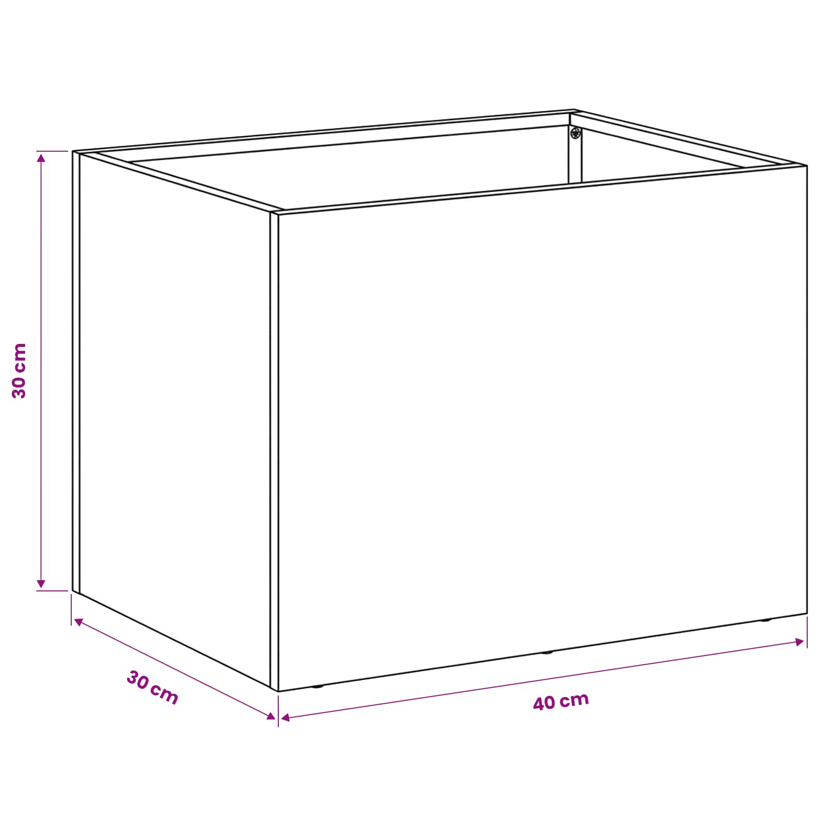Sodo vazonas Sidabrinė 40 x 30 x 30 cm Galvanizuotas plienas Sodo vazonas Sidabrinė 40 x 30 x 30 cm Galvanizuotas plienas