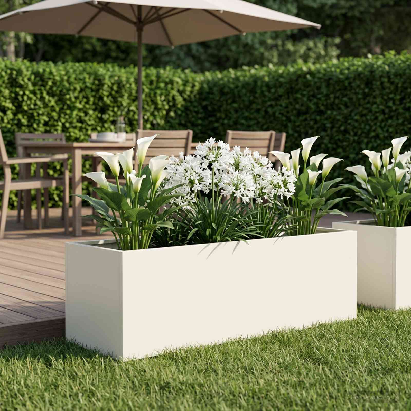 Sodo vazonas Balta 80 x 30 x 30 cm Šaltai valcuotas plienas Sodo vazonas Balta 80 x 30 x 30 cm Šaltai valcuotas plienas - Image 2