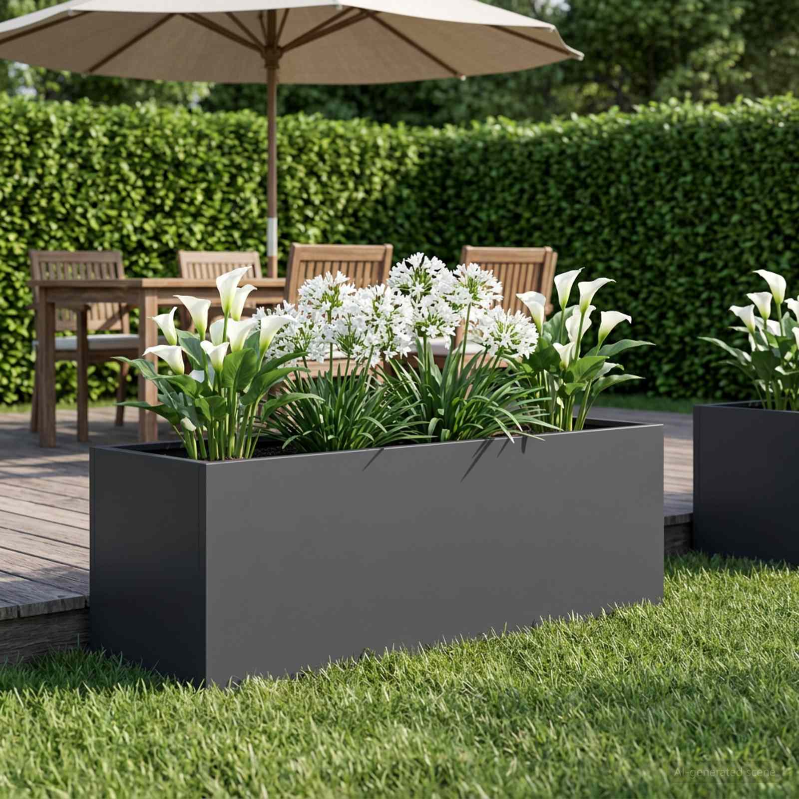 Sodo vazonas Antracito 80 x 30 x 30 cm Šaltai valcuotas plienas Sodo vazonas Antracito 80 x 30 x 30 cm Šaltai valcuotas plienas - Image 2
