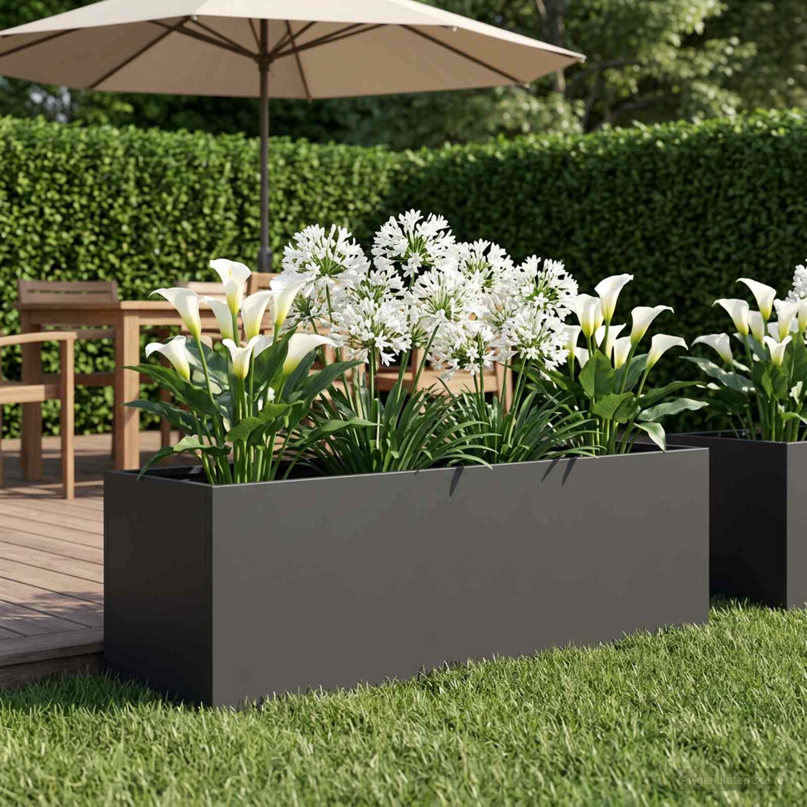 Sodo vazonas Juoda 100 x 30 x 30 cm Šaltai valcuotas plienas Sodo vazonas Juoda 100 x 30 x 30 cm Šaltai valcuotas plienas - Image 2
