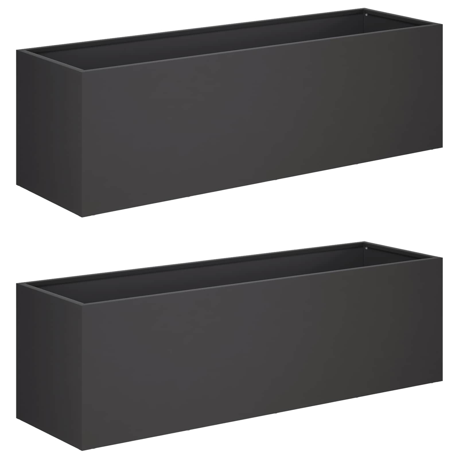Sodo vazonas 2 vnt. Juoda 100 x 30 x 30 cm Sodo vazonas 2 vnt. Juoda 100 x 30 x 30 cm - Image 3