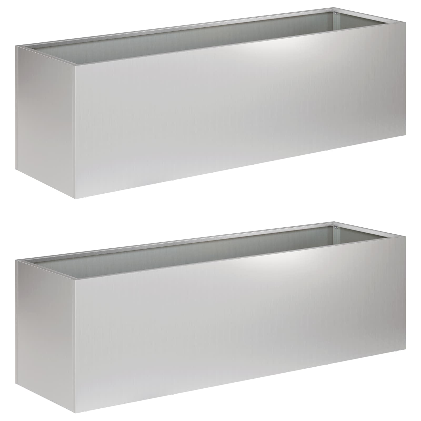 Sodo vazonas 2 vnt. Sidabrinė 100 x 30 x 30 cm Sodo vazonas 2 vnt. Sidabrinė 100 x 30 x 30 cm - Image 3