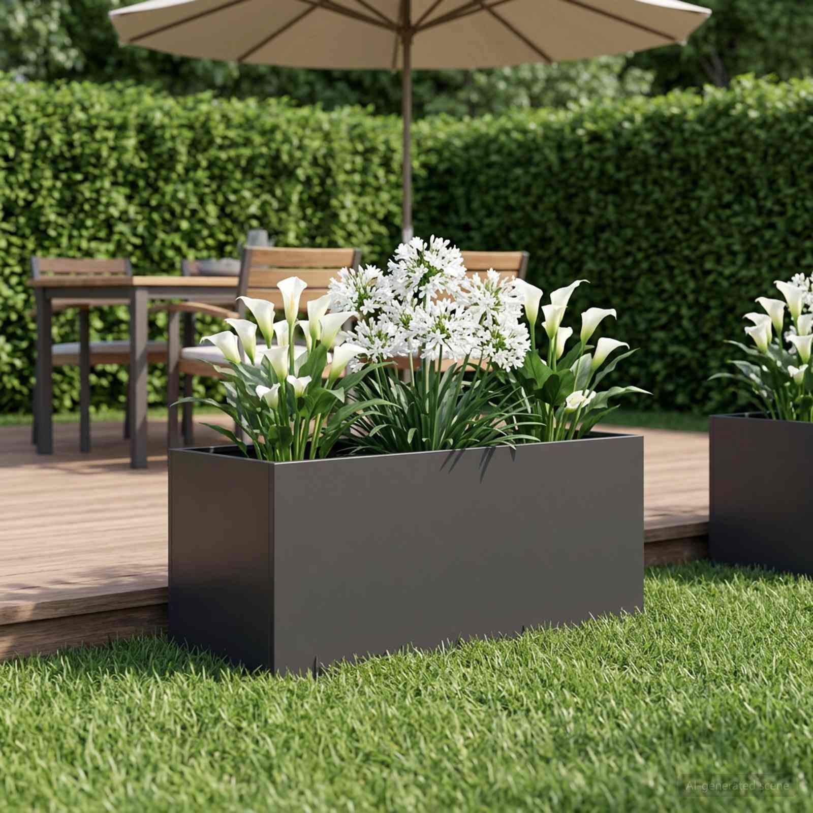 Sodo vazonas Juoda 80 x 40 x 40 cm Šaltai valcuotas plienas Sodo vazonas Juoda 80 x 40 x 40 cm Šaltai valcuotas plienas - Image 2