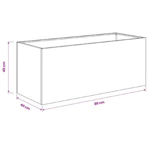Sodo vazonas Juoda 80 x 40 x 40 cm Šaltai valcuotas plienas