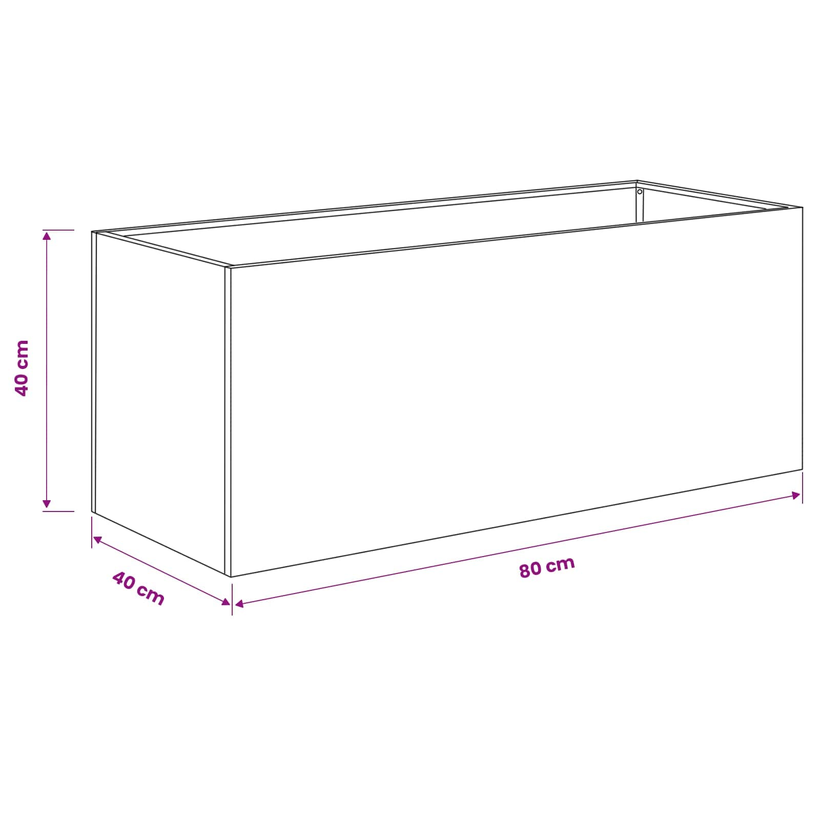 Sodo vazonas 2 vnt. Balta 80 x 40 x 40 cm Sodo vazonas 2 vnt. Balta 80 x 40 x 40 cm
