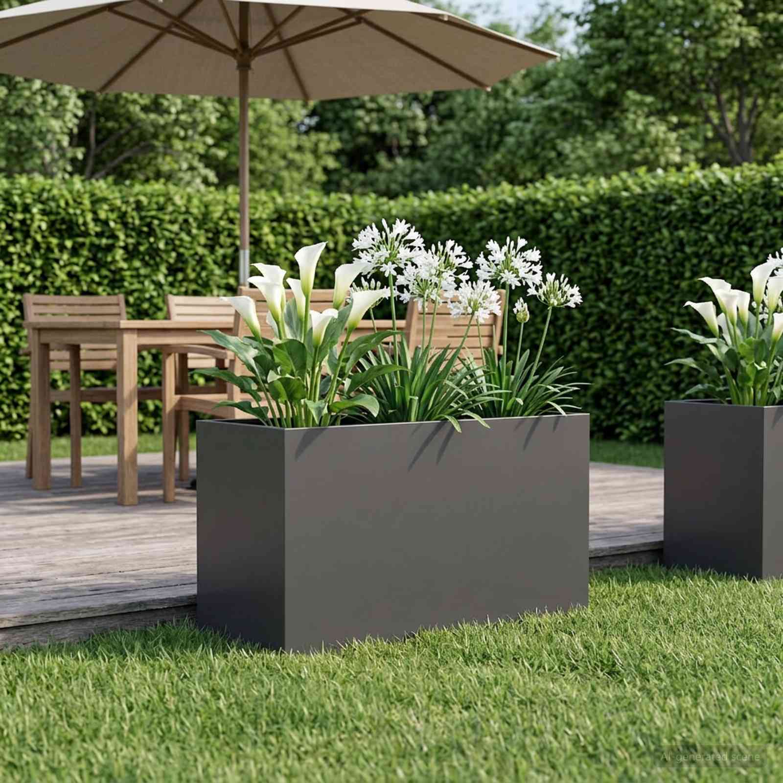 Sodo vazonas Juoda 80 x 50 x 50 cm Šaltai valcuotas plienas Sodo vazonas Juoda 80 x 50 x 50 cm Šaltai valcuotas plienas - Image 2