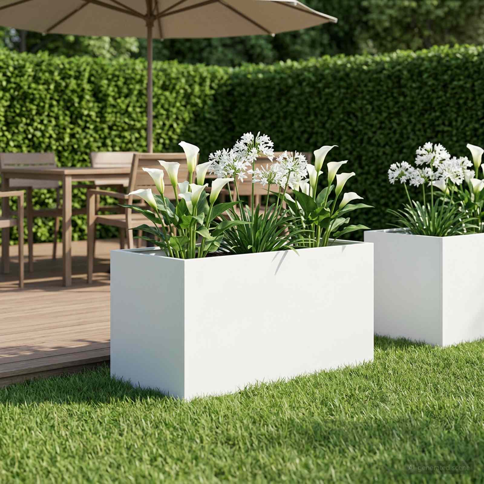 Sodo vazonas Balta 100 x 50 x 50 cm Šaltai valcuotas plienas Sodo vazonas Balta 100 x 50 x 50 cm Šaltai valcuotas plienas - Image 2