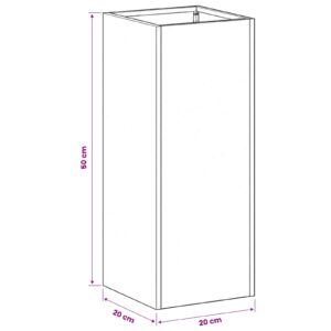 Sodo vazonas Sidabrinė 20 x 20 x 50 cm Galvanizuotas plienas