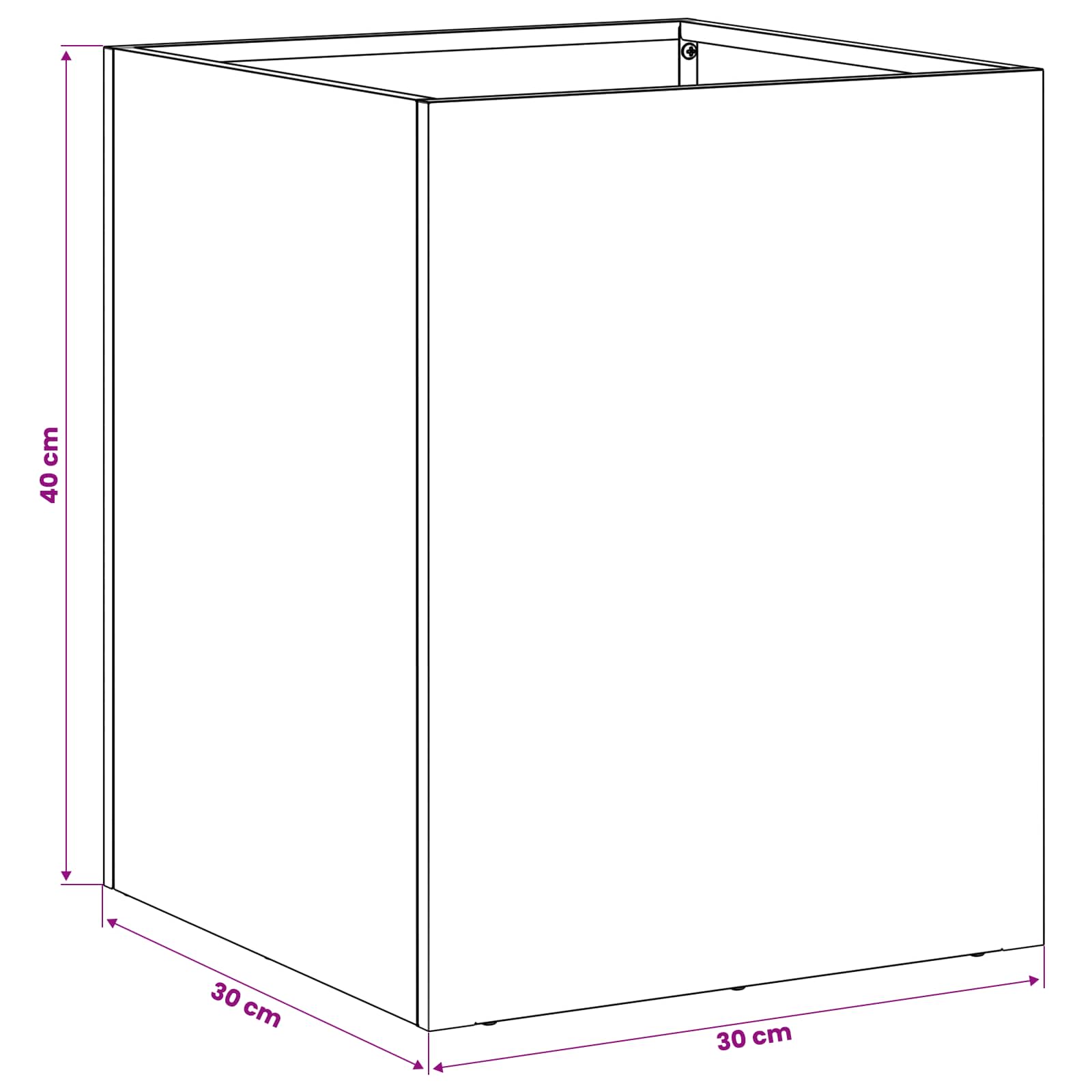 Sodo vazonas 2 vnt. Juoda 30 x 30 x 40 cm Sodo vazonas 2 vnt. Juoda 30 x 30 x 40 cm