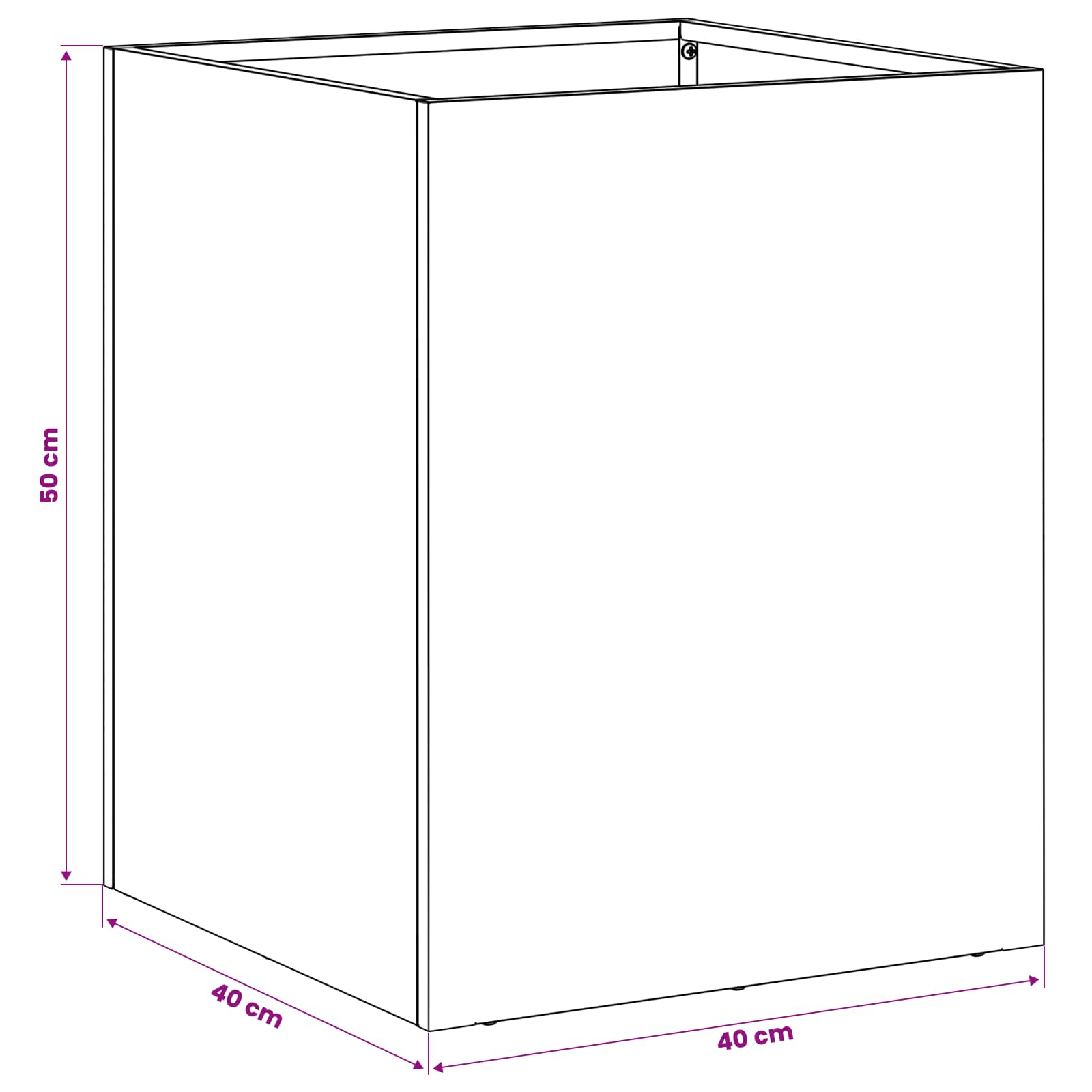 Sodo vazonas 2 vnt. Balta 40 x 40 x 50 cm Sodo vazonas 2 vnt. Balta 40 x 40 x 50 cm