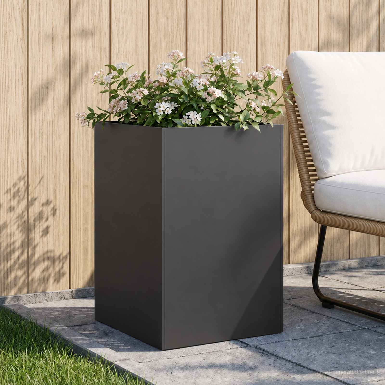 Sodo vazonas Juoda 40 x 40 x 75 cm Šaltai valcuotas plienas Sodo vazonas Juoda 40 x 40 x 75 cm Šaltai valcuotas plienas - Image 2