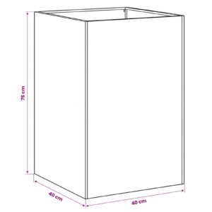 Sodo vazonas Juoda 40 x 40 x 75 cm Šaltai valcuotas plienas