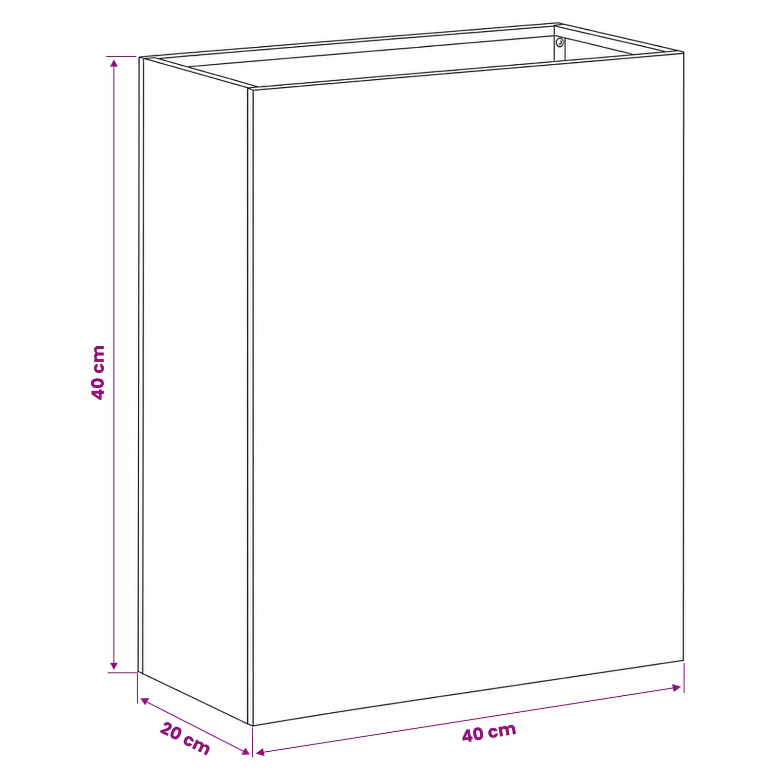 Sodo vazonas 2 vnt. Antracito 40 x 20 x 40 cm Sodo vazonas 2 vnt. Antracito 40 x 20 x 40 cm