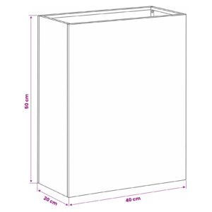 Sodo vazonas Sidabrinė 40 x 20 x 50 cm Galvanizuotas plienas