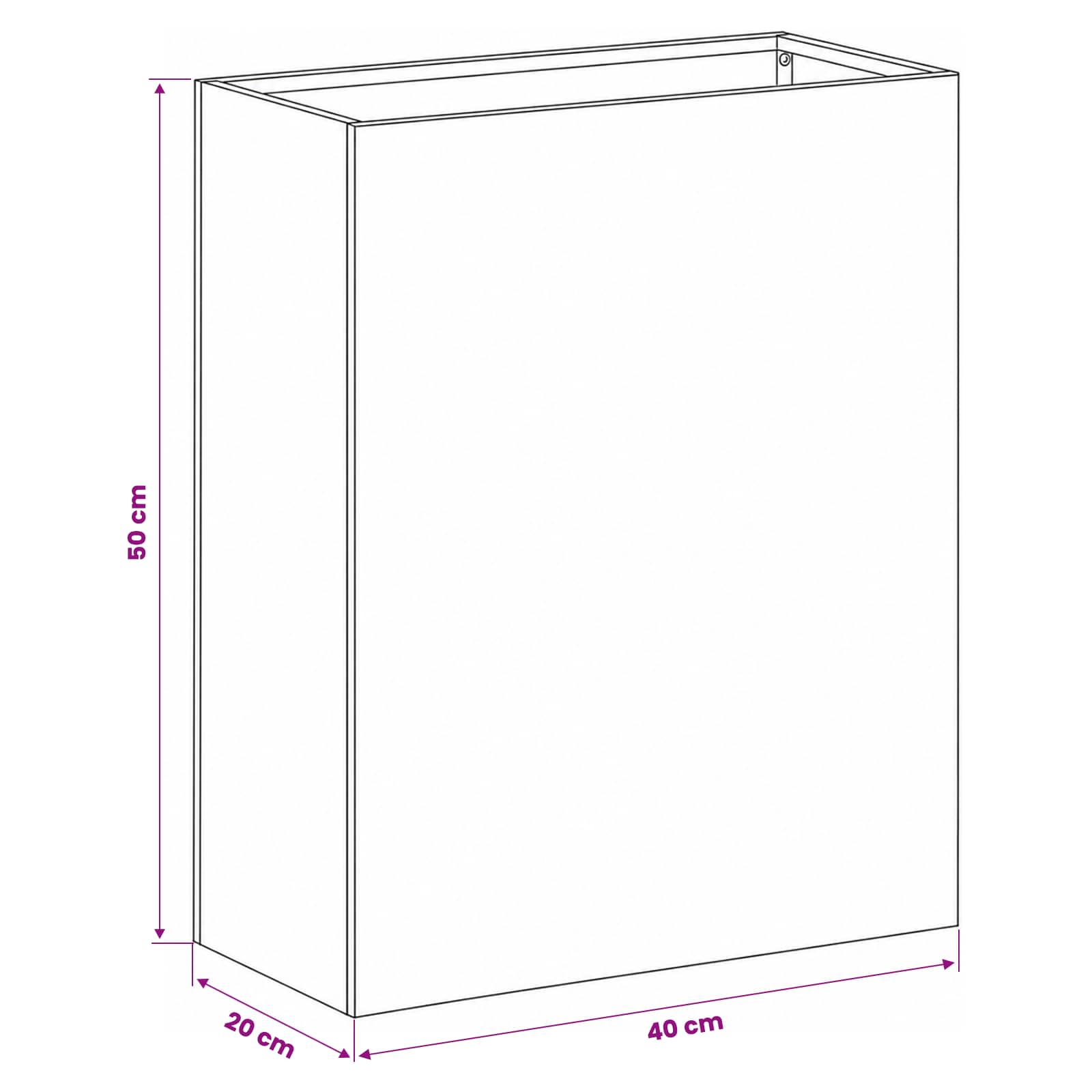 Sodo vazonas Sidabrinė 40 x 20 x 50 cm Galvanizuotas plienas Sodo vazonas Sidabrinė 40 x 20 x 50 cm Galvanizuotas plienas