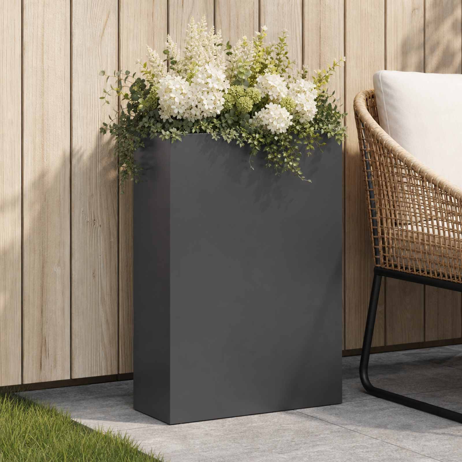 Sodo vazonas Juoda 40 x 20 x 75 cm Šaltai valcuotas plienas Sodo vazonas Juoda 40 x 20 x 75 cm Šaltai valcuotas plienas - Image 2