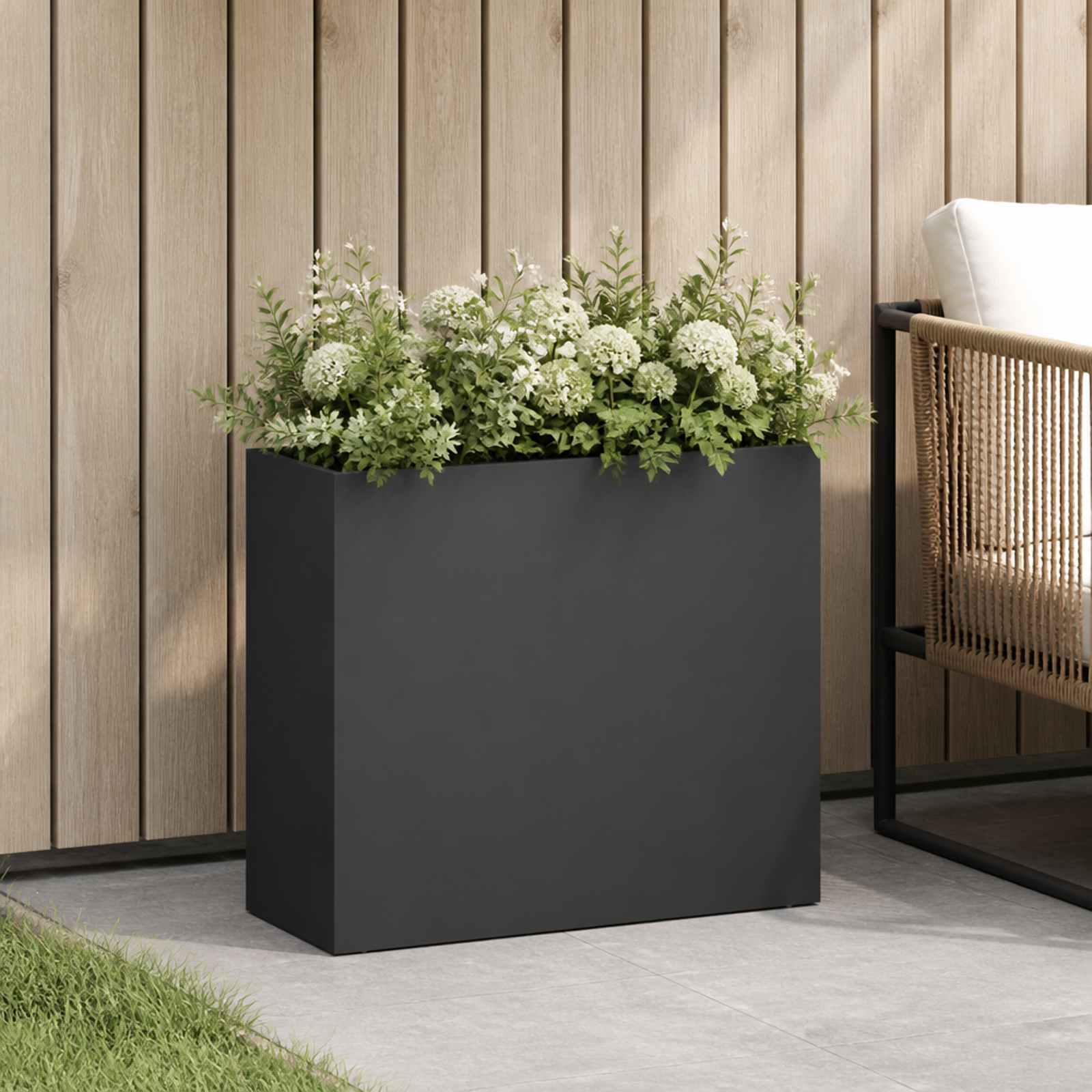 Sodo vazonas Juoda 50 x 20 x 40 cm Šaltai valcuotas plienas Sodo vazonas Juoda 50 x 20 x 40 cm Šaltai valcuotas plienas - Image 2