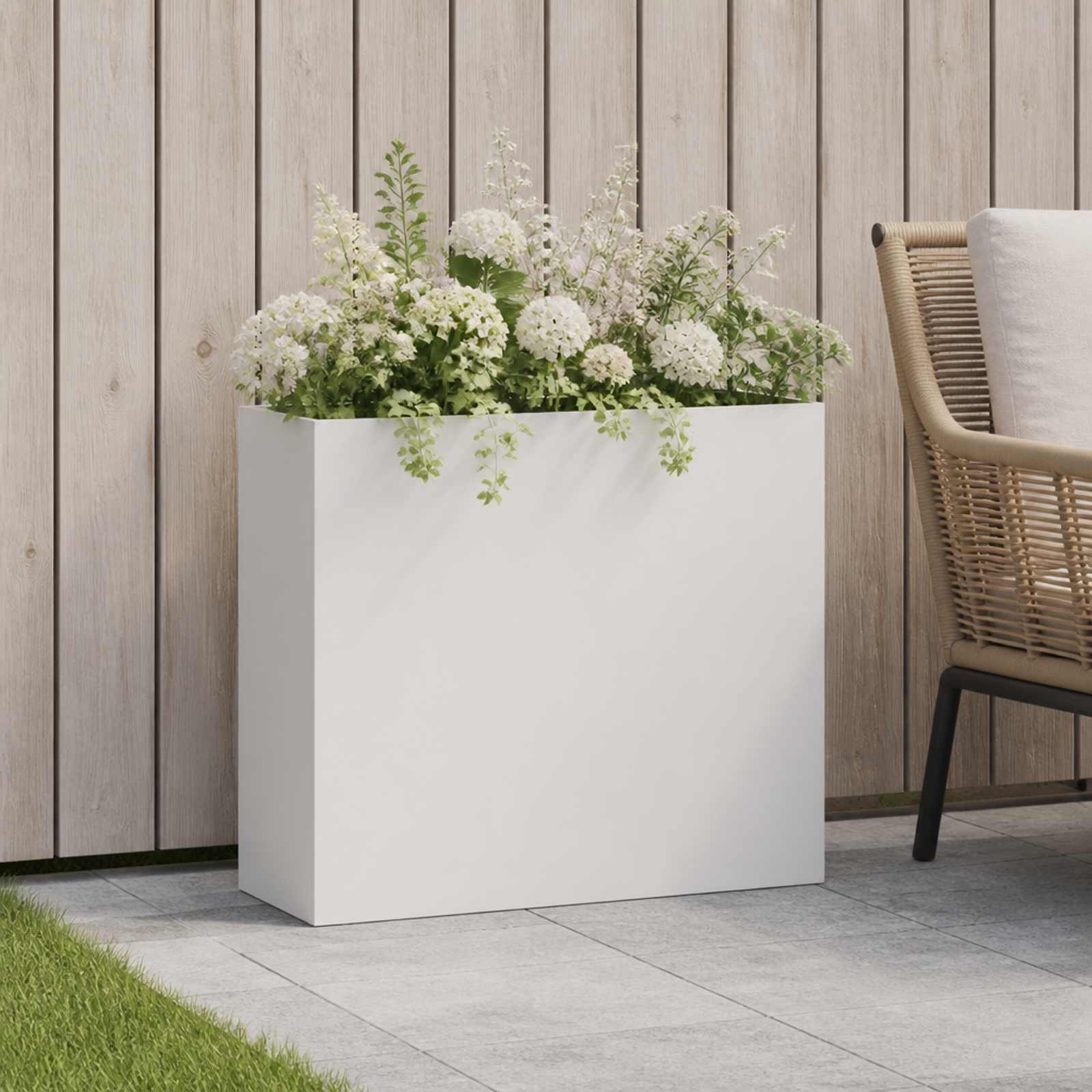 Sodo vazonas Balta 50 x 20 x 40 cm Šaltai valcuotas plienas Sodo vazonas Balta 50 x 20 x 40 cm Šaltai valcuotas plienas - Image 2