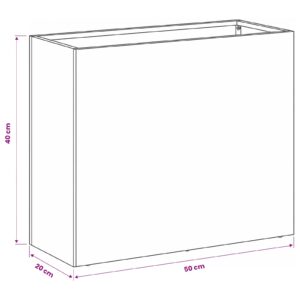 Sodo vazonas Balta 50 x 20 x 40 cm Šaltai valcuotas plienas
