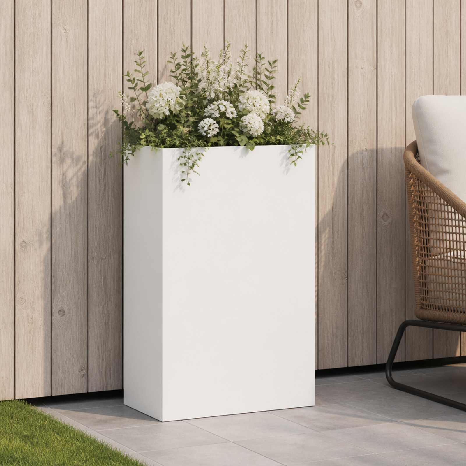 Sodo vazonas Balta 50 x 20 x 75 cm Šaltai valcuotas plienas Sodo vazonas Balta 50 x 20 x 75 cm Šaltai valcuotas plienas - Image 2