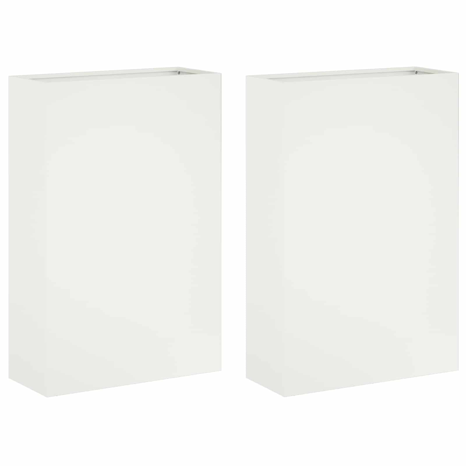 Sodo vazonas 2 vnt. Balta 50 x 20 x 75 cm Sodo vazonas 2 vnt. Balta 50 x 20 x 75 cm - Image 3