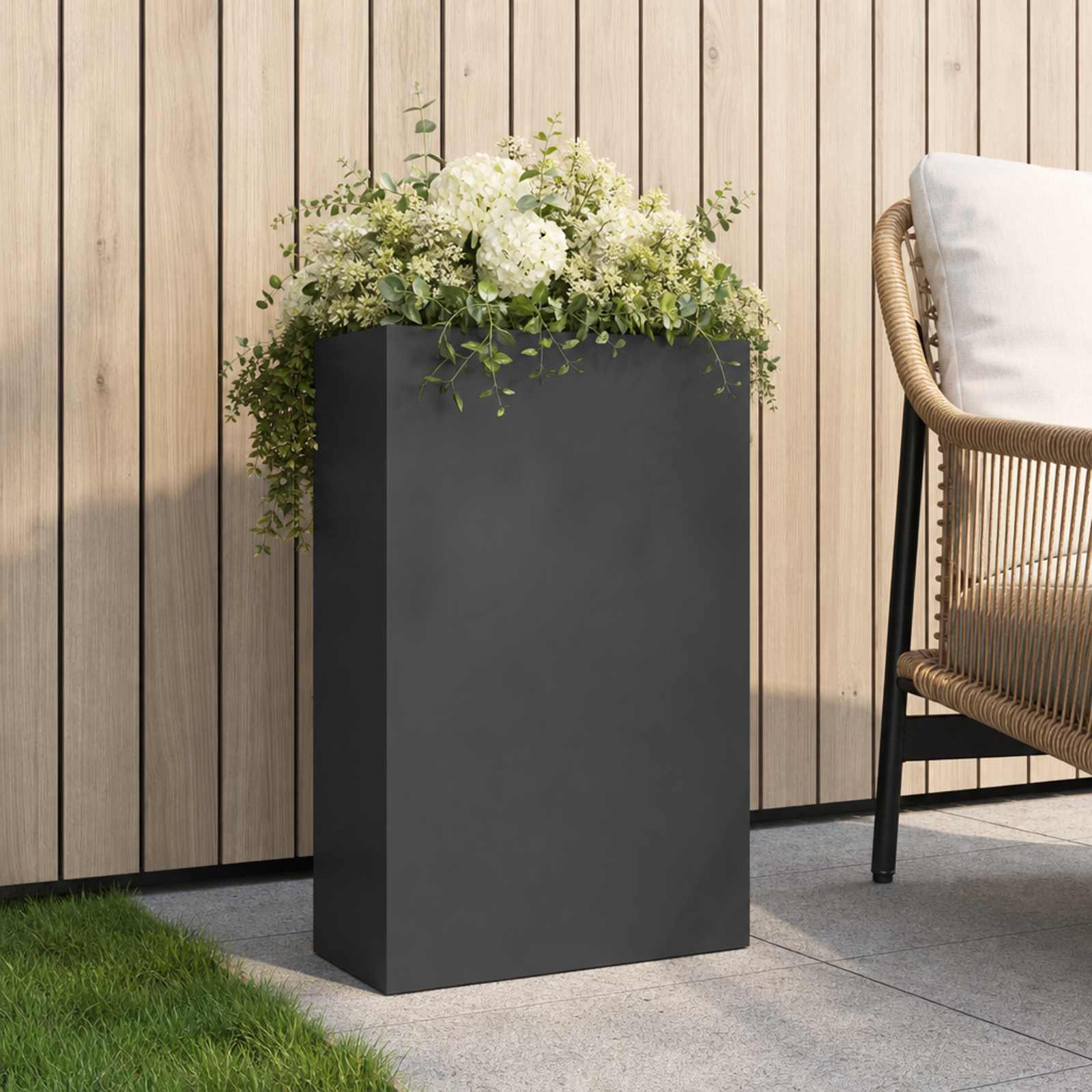 Sodo vazonas Antracito 50 x 20 x 75 cm Šaltai valcuotas plienas Sodo vazonas Antracito 50 x 20 x 75 cm Šaltai valcuotas plienas - Image 2