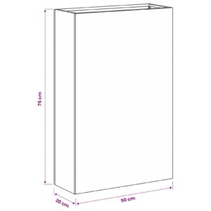 Sodo vazonas Sidabrinė 50 x 20 x 75 cm Galvanizuotas plienas