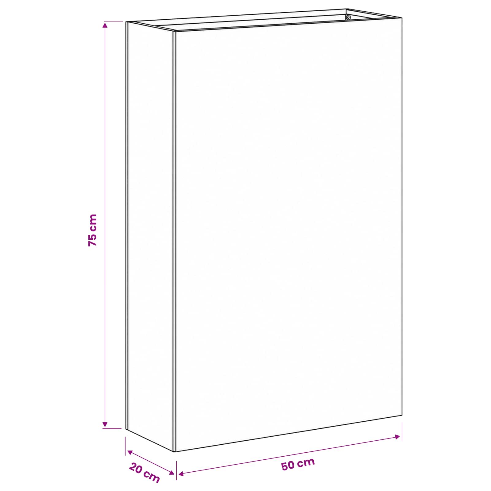 Sodo vazonas Sidabrinė 50 x 20 x 75 cm Galvanizuotas plienas Sodo vazonas Sidabrinė 50 x 20 x 75 cm Galvanizuotas plienas