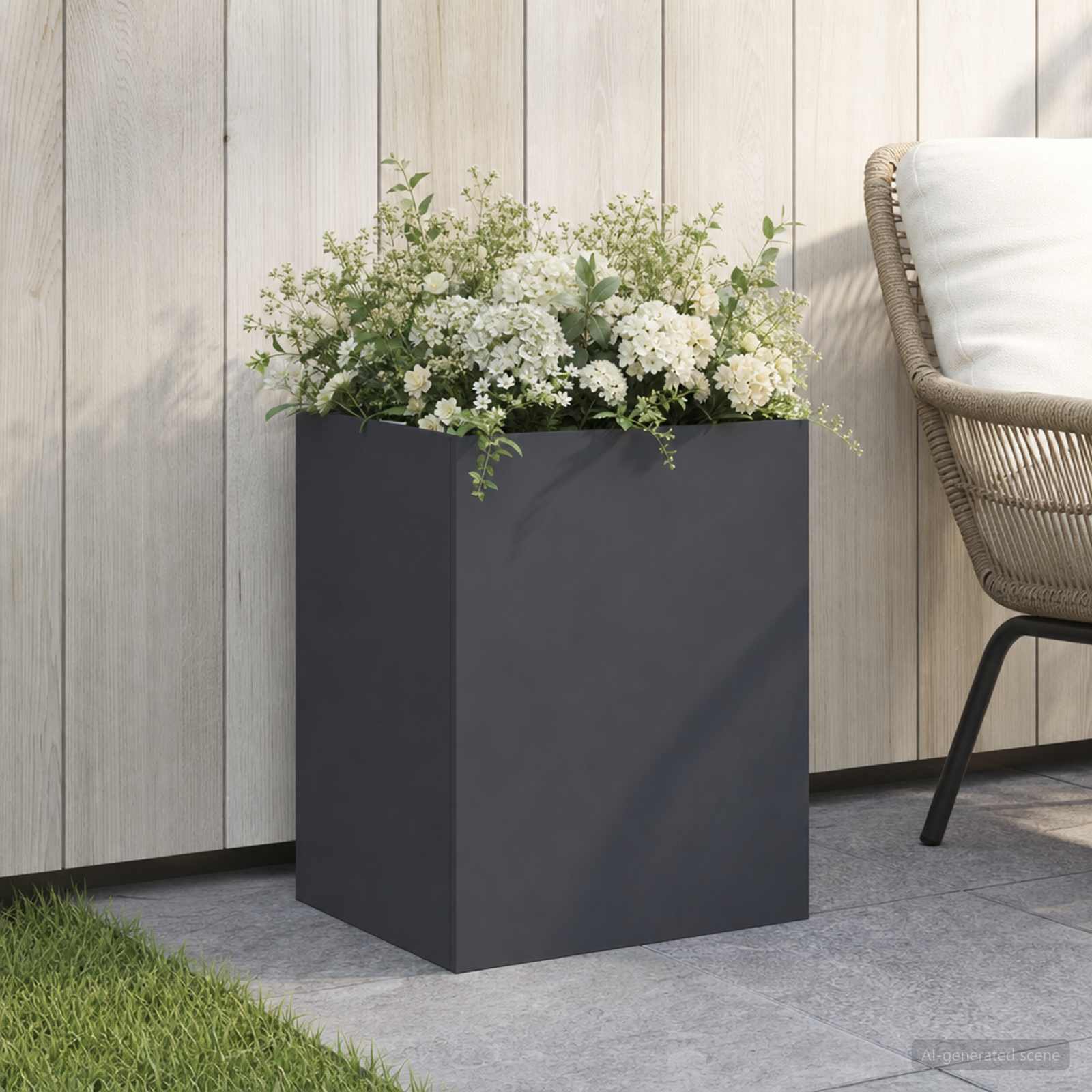 Sodo vazonas Antracito 40 x 30 x 40 cm Šaltai valcuotas plienas Sodo vazonas Antracito 40 x 30 x 40 cm Šaltai valcuotas plienas - Image 2