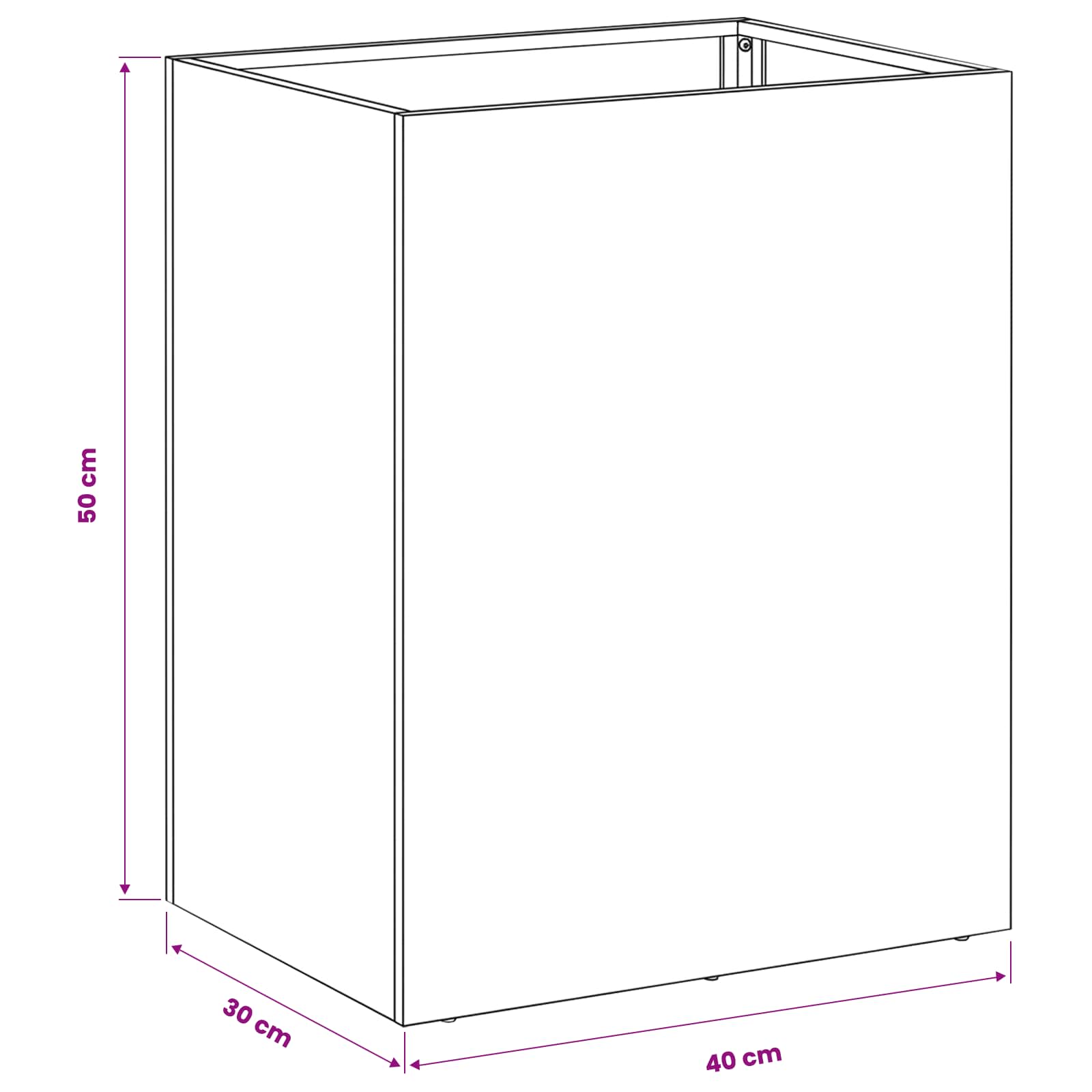 Sodo vazonas 2 vnt. Juoda 40 x 30 x 50 cm Sodo vazonas 2 vnt. Juoda 40 x 30 x 50 cm